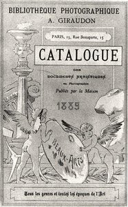 Portada del Catalogue des Documents Artistiques en Photographie publicado por Bibliotheque Photographie Giraudon, 1889 de French School